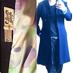 Vintage coat Mod navy blue 70s Bloomingdales